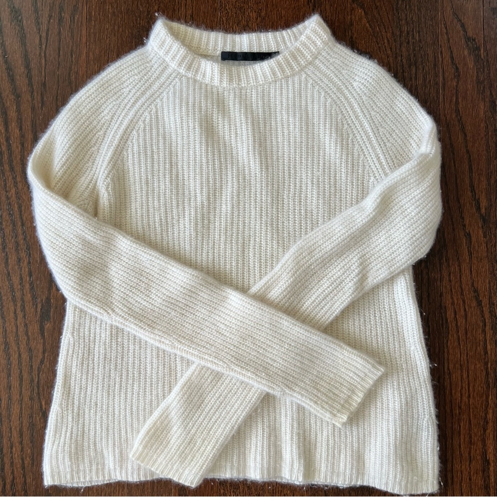 Jenni Kayne 100% Cashmere Fisherman Sweater in Ivory Size XS